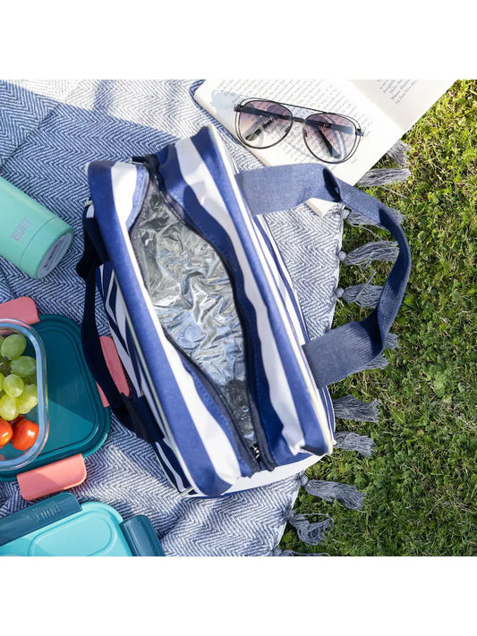 Boîte à lunch isotherme rayée Kitchencraft avec bandoulière