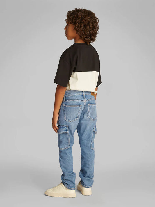 Jean cargo enfant bleu clair
