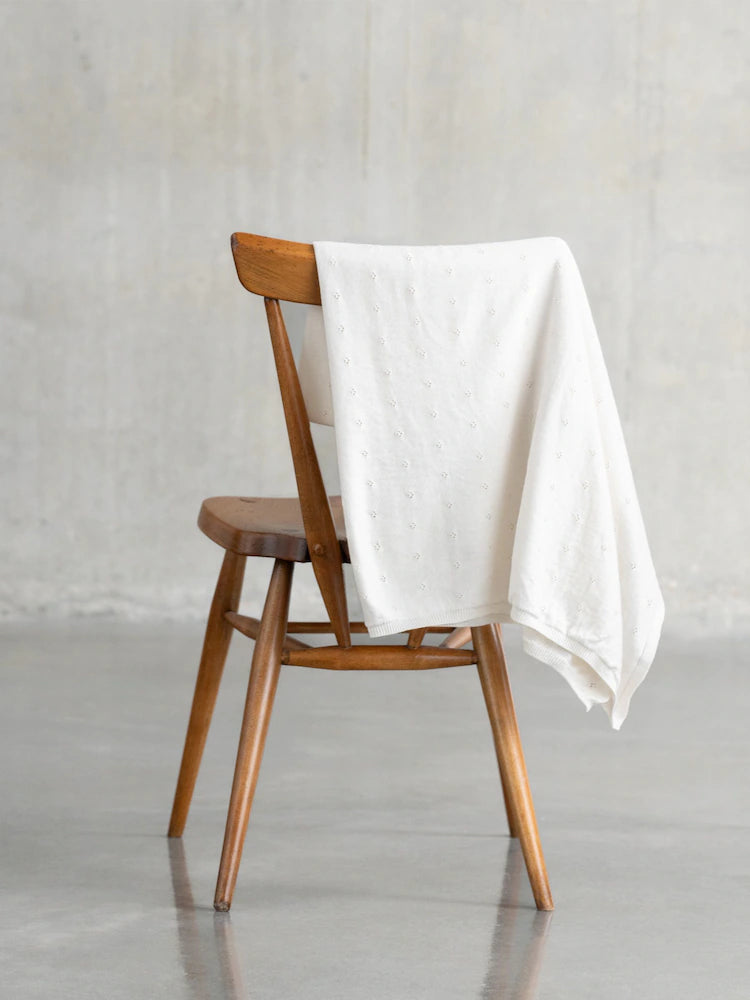 Couverture d’emmaillotage bébé en coton – Blanche