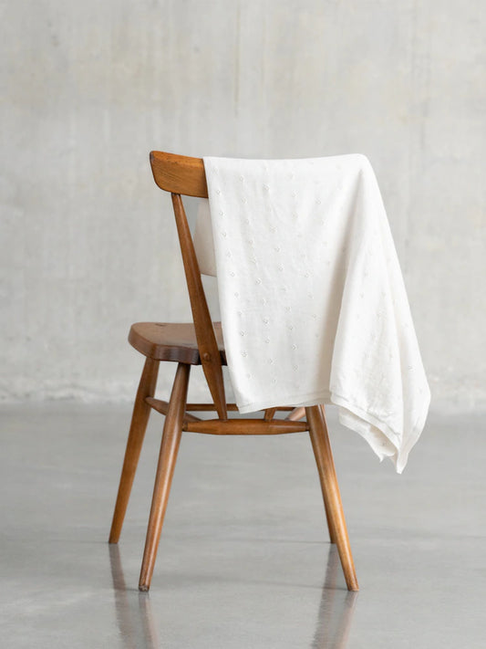 Couverture d’emmaillotage bébé en coton – Blanche