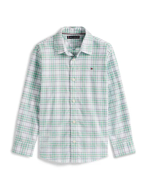 Chemise à carreaux vert pastel pour garçon