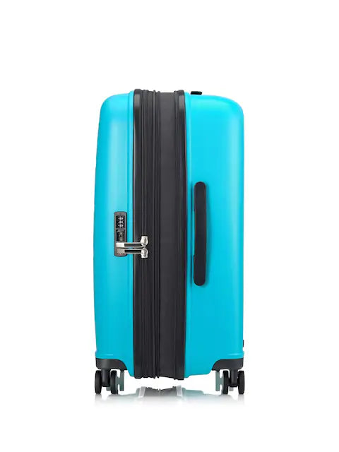 Valise rigide grand format turquoise à roulettes 360°