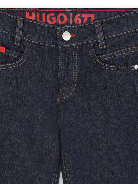 Jean enfant bleu foncé coupe droite classique
