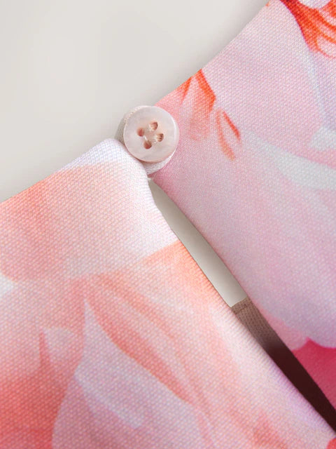 Robe fleurie rose pour bébé fille avec appliqués floraux 3D (3 mois-7 ans)
