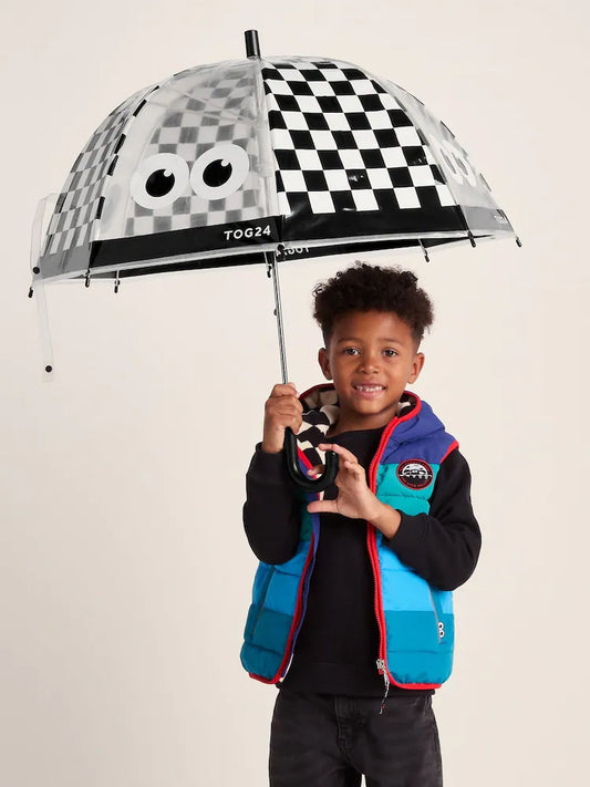 Parapluie enfant damier noir et blanc – 100 % polyester
