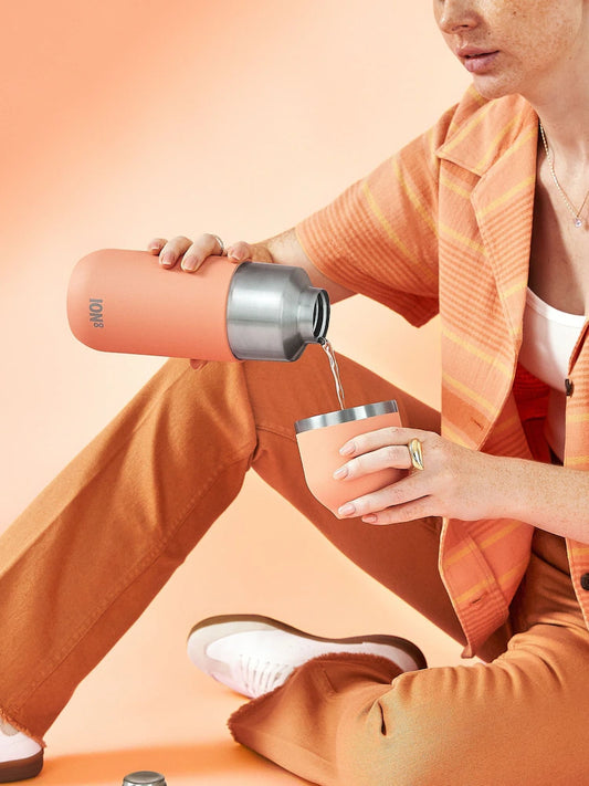 Thermos isotherme avec tasse intégrée – Beige