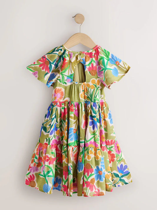 Robe fleurie multicolore à épaules dégagées pour fille (3-16 ans)