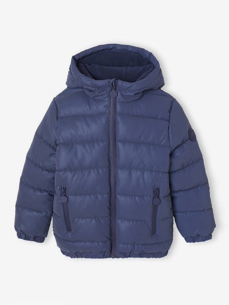 Doudoune à capuche matelassée avec doublure polaire - couleur bleu marine