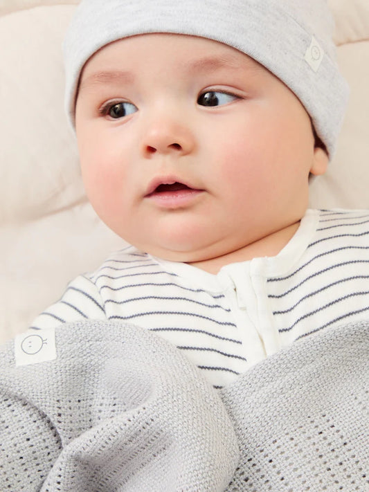 Couverture bébé en coton et viscose de bambou – Gris clair