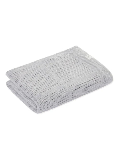 Couverture bébé en coton et viscose de bambou – Gris clair