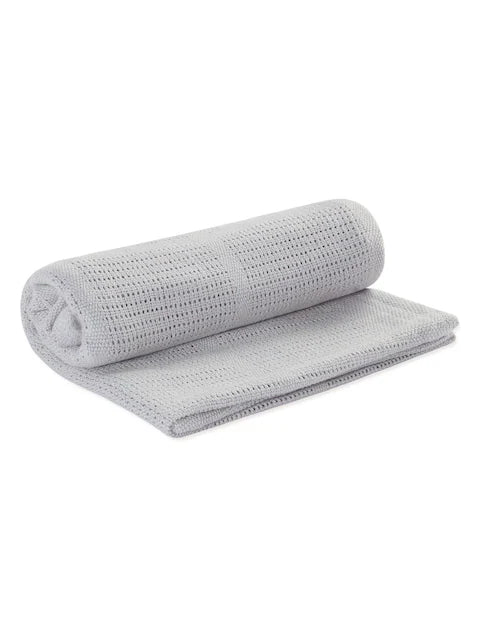 Couverture bébé en coton et viscose de bambou – Gris clair