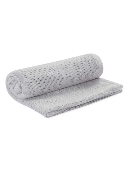 Couverture bébé en coton et viscose de bambou – Gris clair