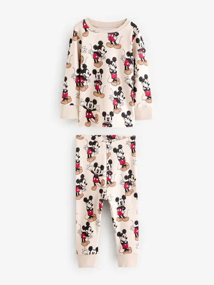 Lot de 3 pyjamas enfants 100 % coton avec motifs fantaisie et Mickey (9 mois - 10 ans)
