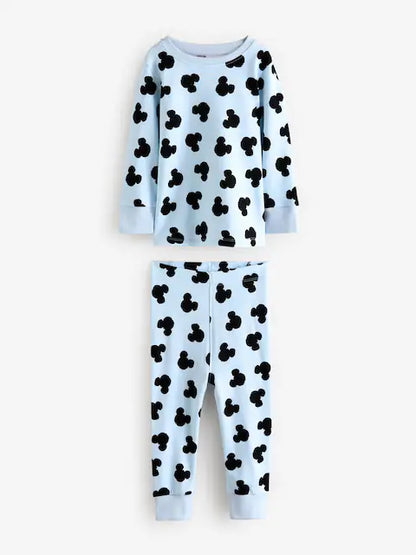 Lot de 3 pyjamas enfants 100 % coton avec motifs fantaisie et Mickey (9 mois - 10 ans)