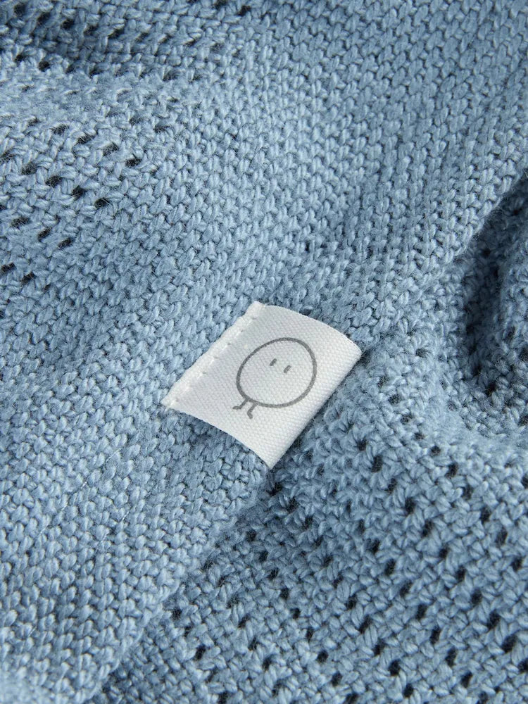 Couverture bébé en coton et viscose de bambou – Bleu gris