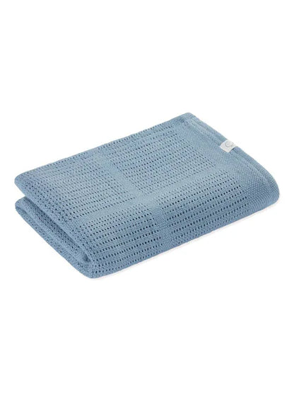 Couverture bébé en coton et viscose de bambou – Bleu gris