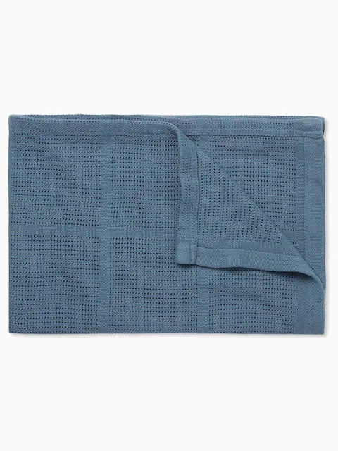 Couverture bébé en coton et viscose de bambou – Bleu gris