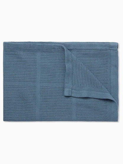 Couverture bébé en coton et viscose de bambou – Bleu gris