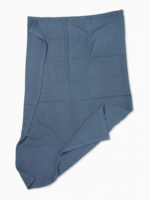 Couverture bébé en coton et viscose de bambou – Bleu gris