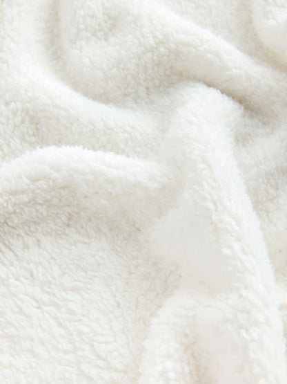 Couverture bébé tricotée personnalisée – Blanc cassé