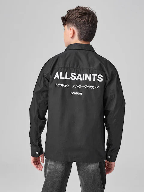 Chemise noire à manches longues imprimée pour garçon