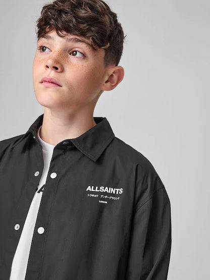 Chemise noire à manches longues imprimée pour garçon