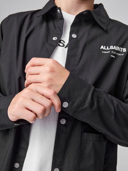 Chemise noire à manches longues imprimée pour garçon
