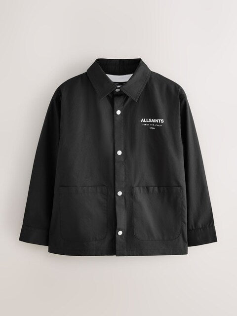 Chemise noire à manches longues imprimée pour garçon