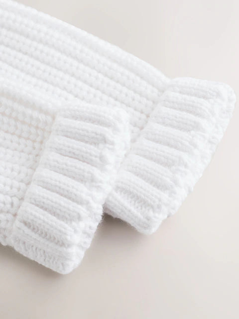 Gilet bébé en maille côtelée - Born in 2026 blanc