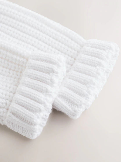 Gilet bébé en maille côtelée - Born in 2026 blanc
