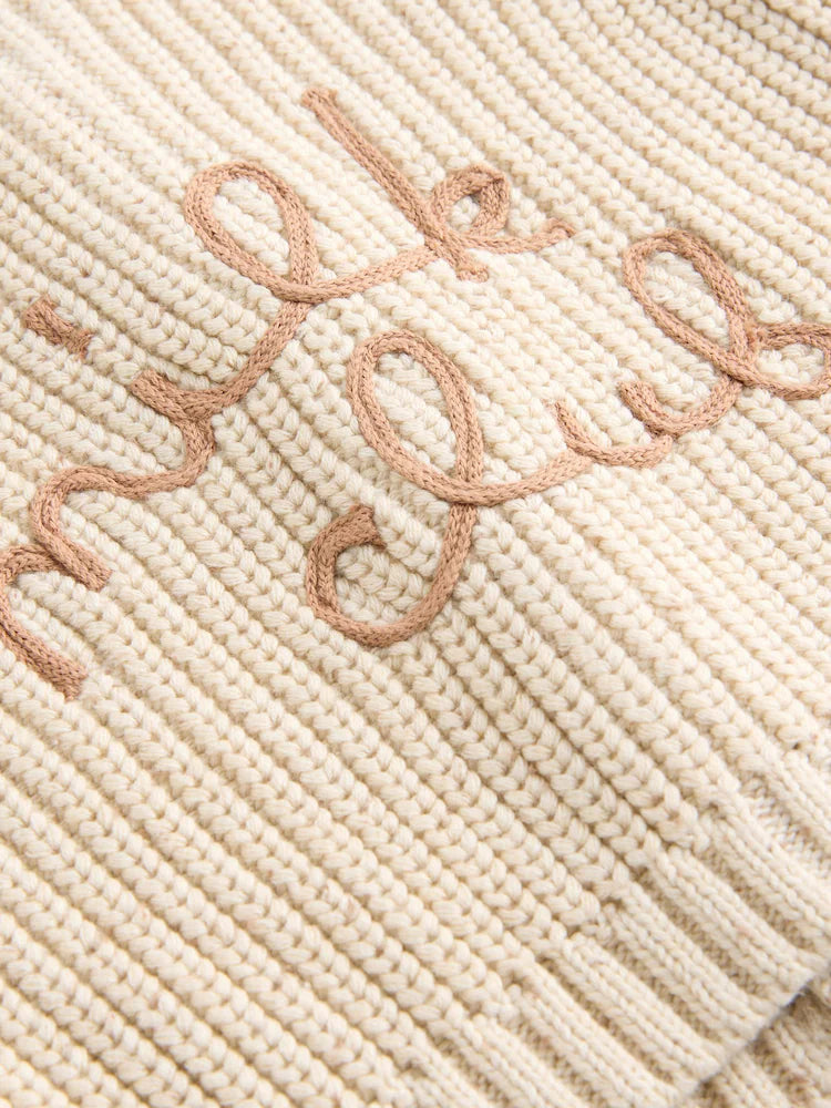 Gilet bébé en maille côtelée Milk club beige