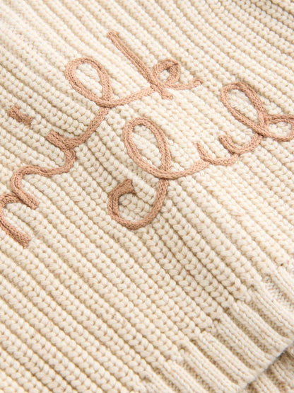 Gilet bébé en maille côtelée Milk club beige