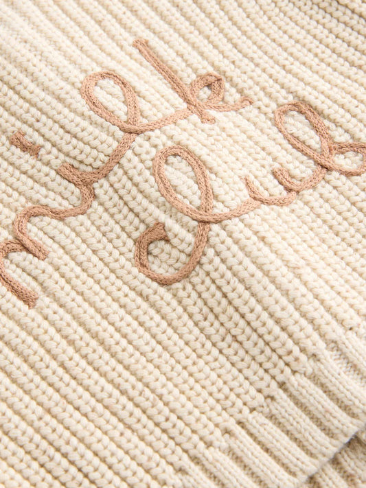 Gilet bébé en maille côtelée Milk club beige