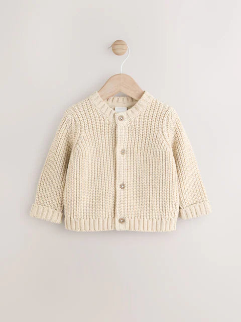 Gilet bébé en maille côtelée Milk club beige