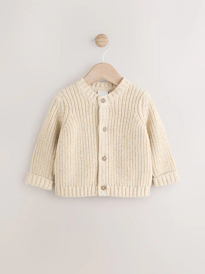 Gilet bébé en maille côtelée Milk club beige