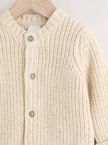 Gilet bébé en maille côtelée Milk club beige