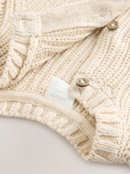 Gilet bébé en maille côtelée Milk club beige