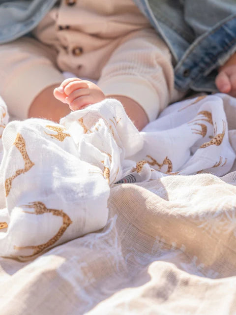Lot de 4 couvertures d’emmaillotage bébé – Motifs Safari