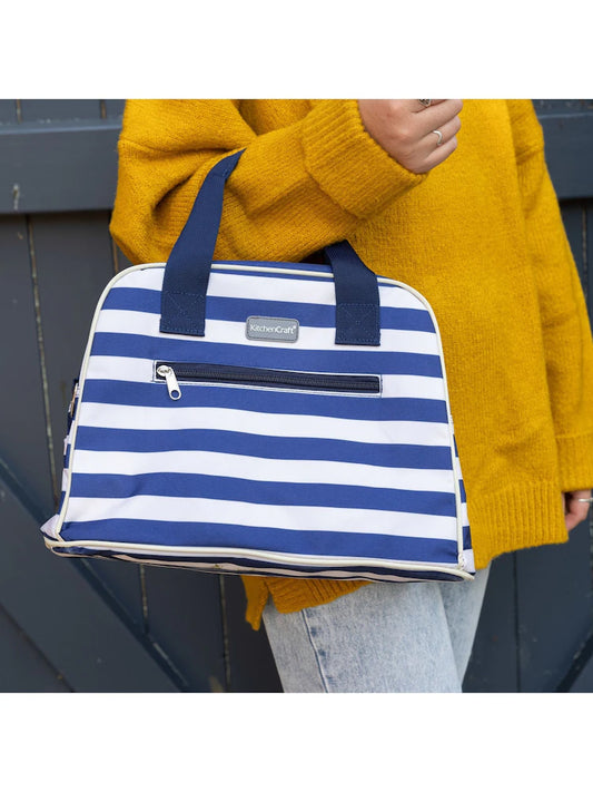 Boîte à lunch isotherme rayée Kitchencraft avec bandoulière