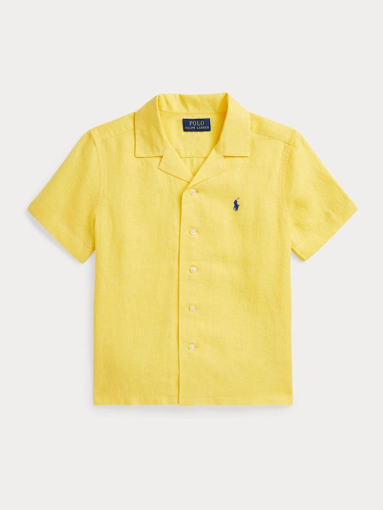Chemise manches courtes jaune pour garçon