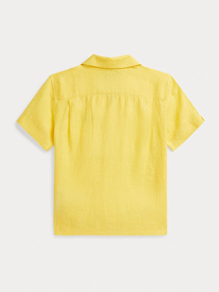 Chemise manches courtes jaune pour garçon