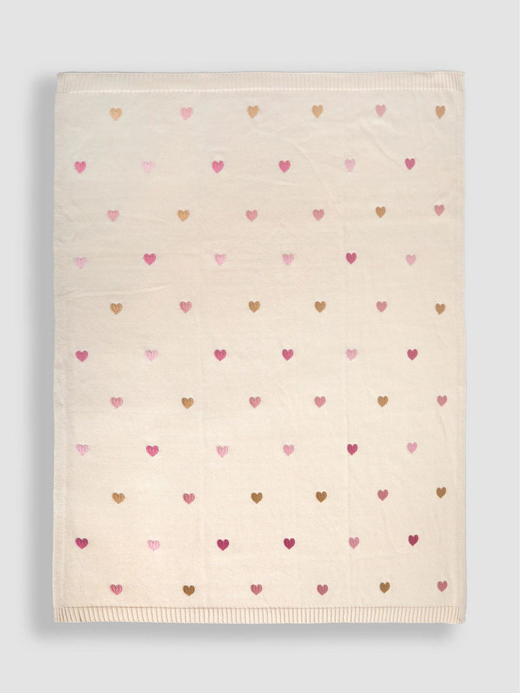 Couverture bébé douce à motifs cœurs roses