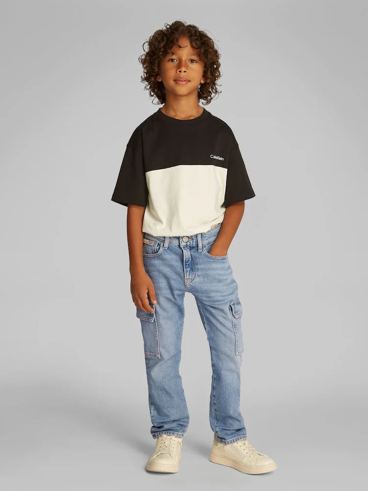 Jean cargo enfant bleu clair