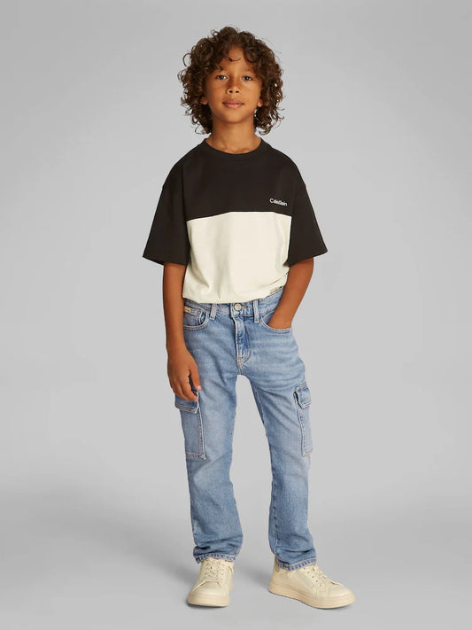 Jean cargo enfant bleu clair