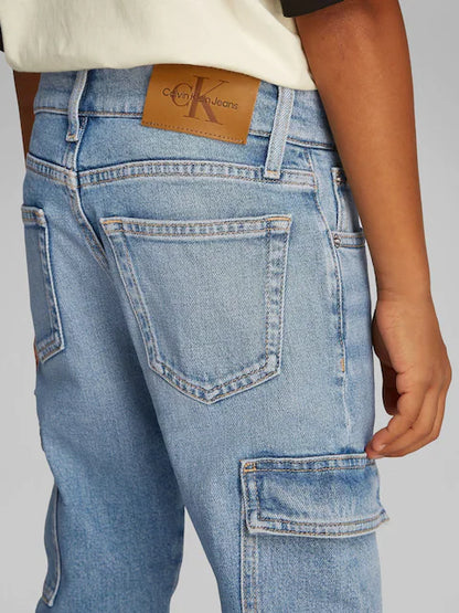 Jean cargo enfant bleu clair