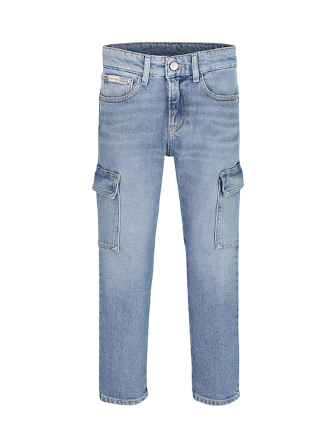 Jean cargo enfant bleu clair