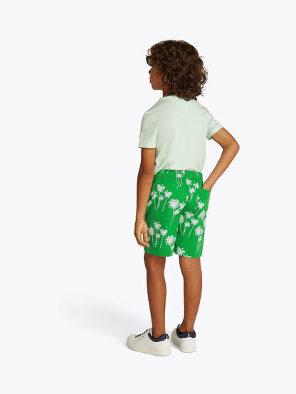 Short de jogging fleuri vert pour enfant