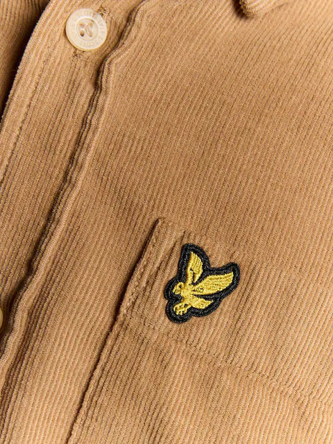Chemise enfant en coton camel à manches longues