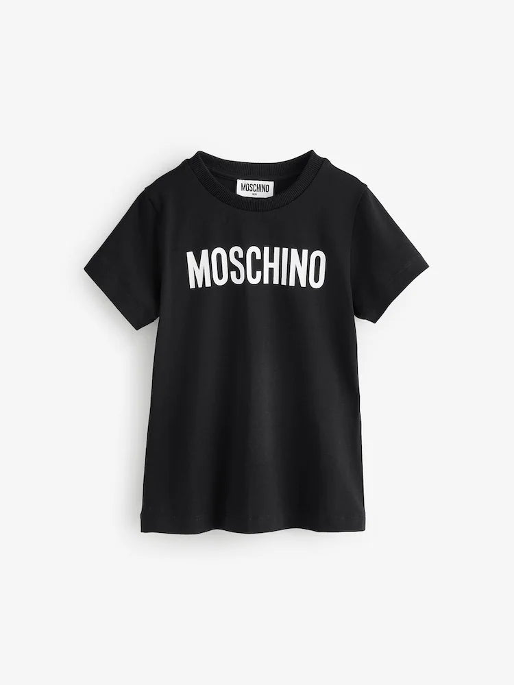 T-shirt Moschino noir à logo pour enfant.