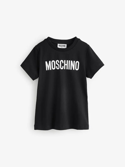 T-shirt Moschino noir à logo pour enfant.